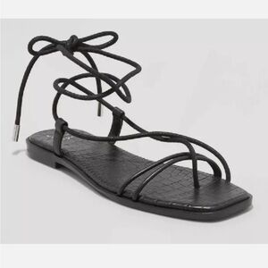 BNWOT A New Day Black Lace Up Sandal